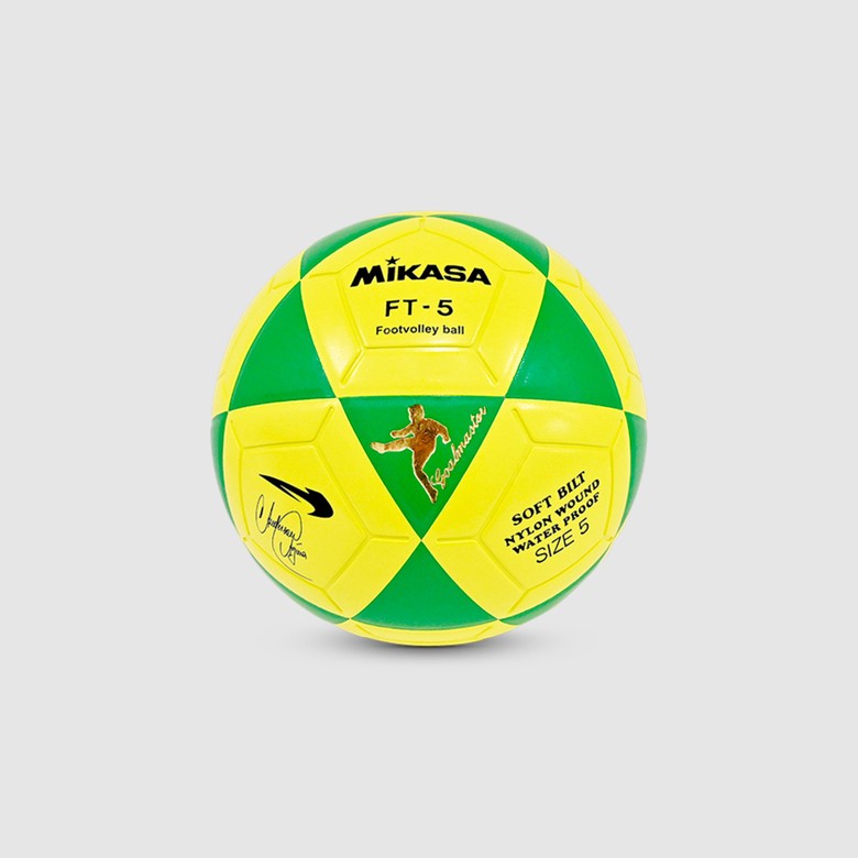 Bola Oficial de Futevôlei Mikasa FT-5 - Edição Anderson Águia Amarelo e Verde